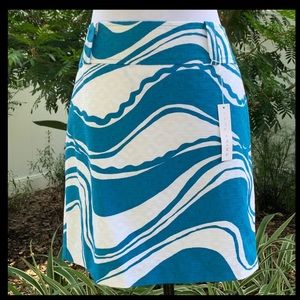 Trina Turk Skirt Size 12 Blue & White Print